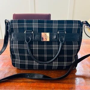 Kate Spade Black and White Plaid Satchel/Purse/Bag